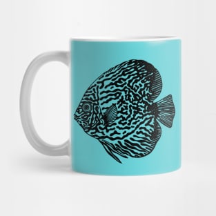 Discus Fish or Pompadour Fish - animal drawing for fish lovers Mug